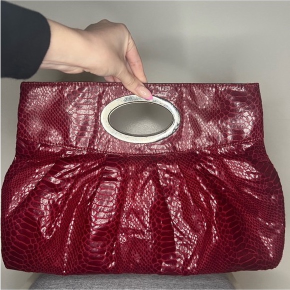Express Handbags - Sold Express Red Clutch EUC